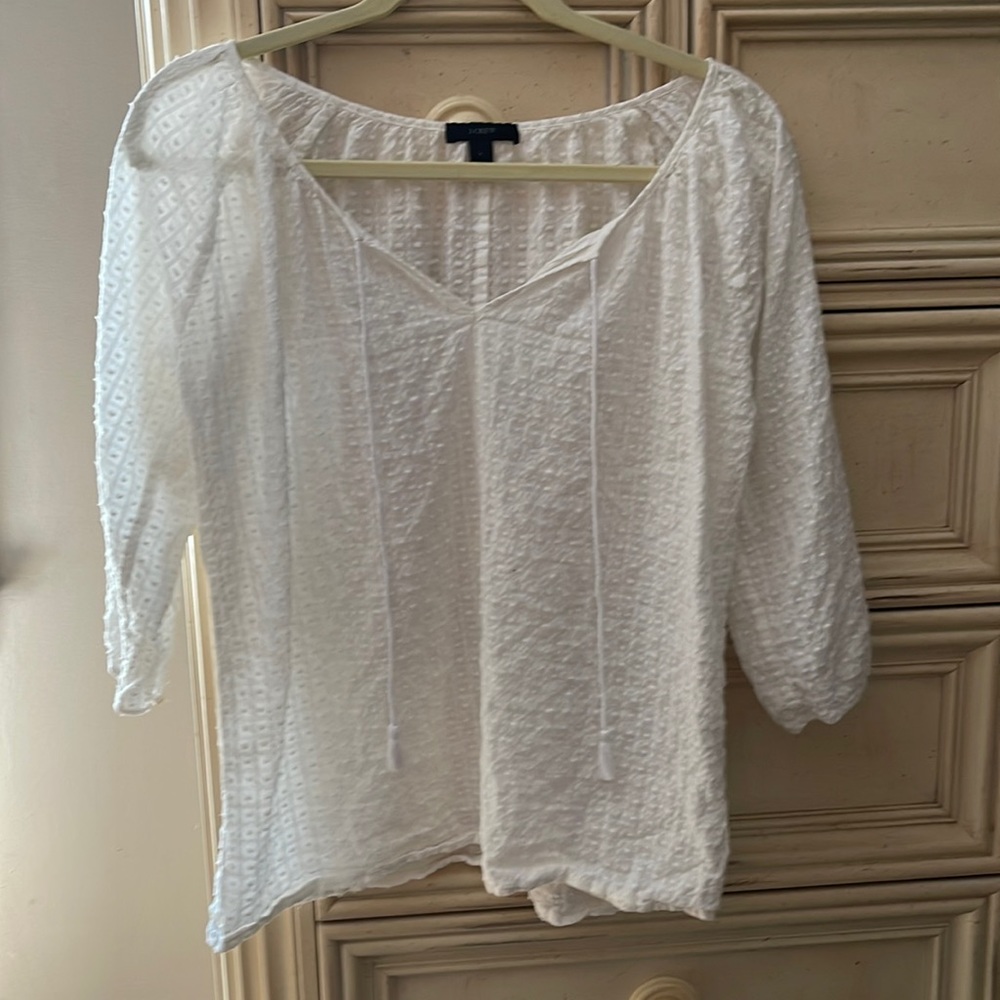 J Crew white blouse